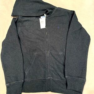 New hoodie, never worn w/tags. Polo- boys large. Heather gray. Non-smoking home.